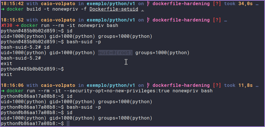 demonstrando o setuid